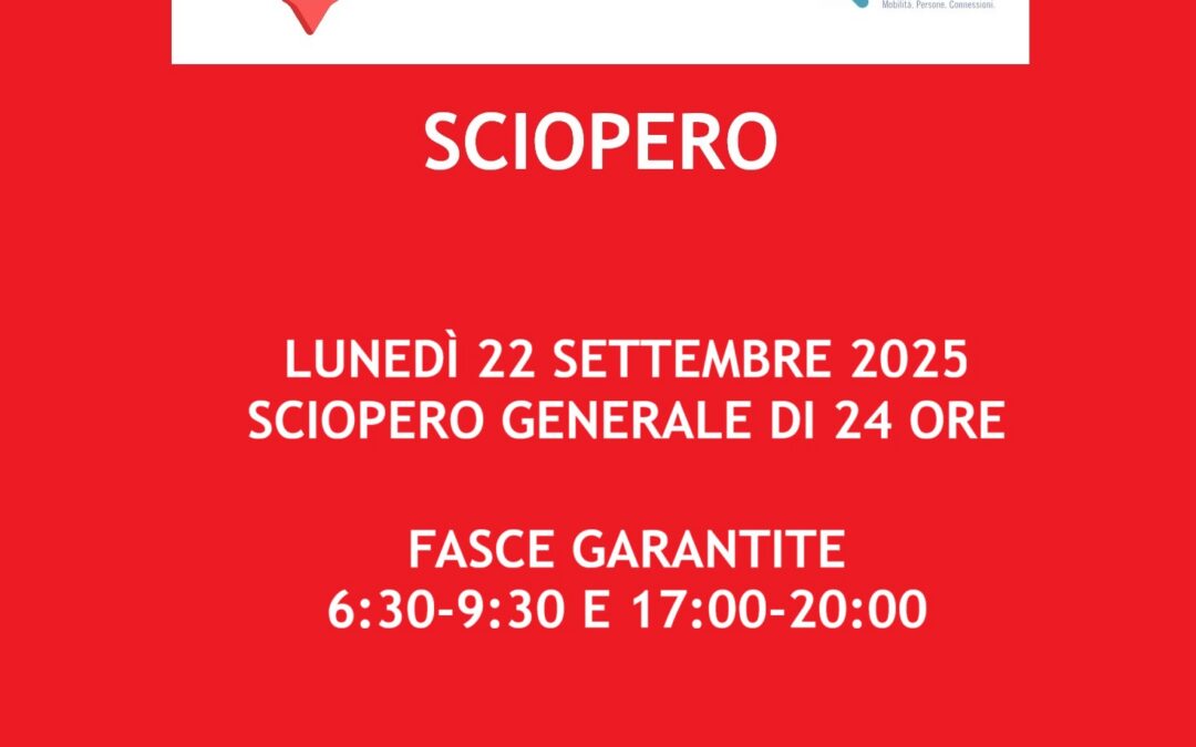 22 Settembre sciopero generale di 24 ore